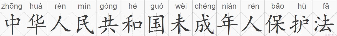 中华人民共和国未成年人保护法的拼音